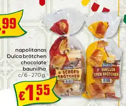 Bolama napolitanas Dulca brötchen chocolate baunilha c/6 promoção