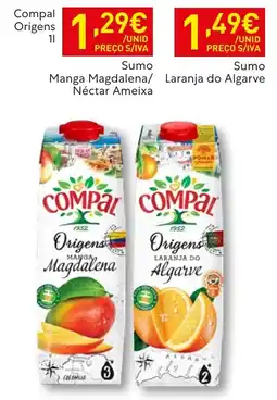 Recheio Compal Origens Sumo Manga Magdalena/ Laranja do Algarve promoção