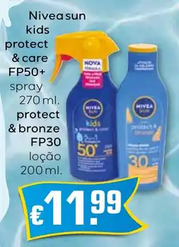 Bolama Nivea sun kids protect & care FP50+, protect & bronze FP30 promoção