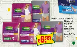 Bolama cueca incontinência Depend Mulher homem tam. S/M promoção