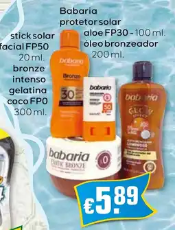 Bolama Babaria protetor solar aloe FP30 / óleo bronzeador promoção
