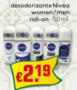 Bolama desodorizante Nivea women/men roll-on promoção