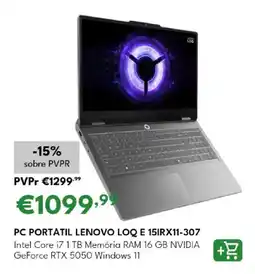 Radio Popular Pc portátil lenovo loq e 15IRX11-307 promoção