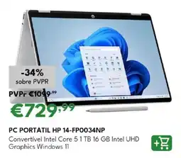Radio Popular Pc portátil HP 14-FP0034NP promoção