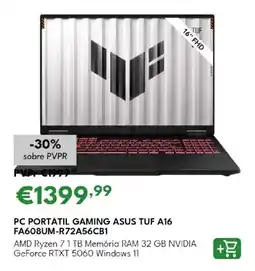 Radio Popular Pc portatil gaming asus TUF A16 FA608UM-R72A56CB1 promoção