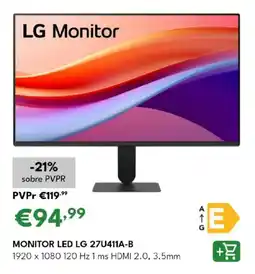 Radio Popular Monitor led lg 27u411a-b promoção