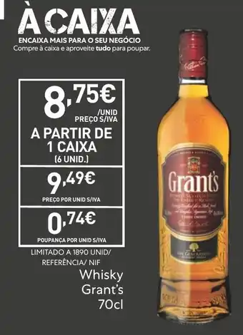 Recheio Whisky Grant's promoção