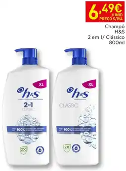 Recheio Champô H&S 2 em 1/ Clássico promoção