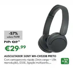 Radio Popular Auscultador sony wh-ch520b preto promoção