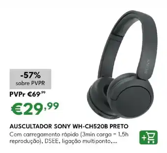 Radio Popular Auscultador sony wh-ch520b preto promoção