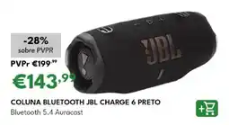 Radio Popular Coluna bluetooth jbl charge 6 preto promoção