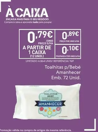 Recheio Toalhitas p/Bebé Amanhecer promoção