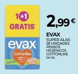 Miranda Supermercados Evax super alas 28 unidades pensos higiénicos cottonlike promoção