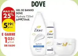 Pingo Doce Gel de banho Dove hydrate promoção
