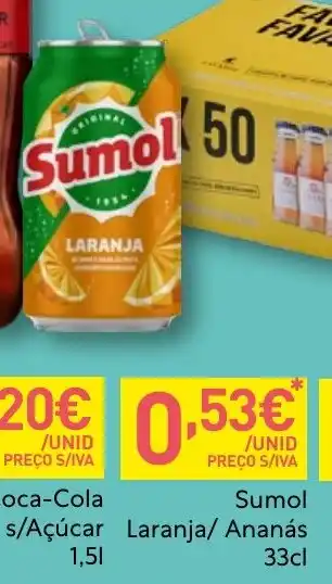 Recheio Sumol Laranja/ Ananás promoção