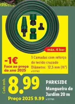 Lidl PARKSIDE Mangueira de Jardim 20 m promoção