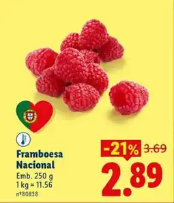 Lidl Framboesa Nacional promoção