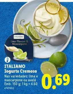 Lidl ITALIAMO Iogurte Cremoso promoção