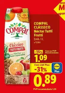 Lidl COMPAL CLÁSSICO Néctar Tutti Frutti promoção