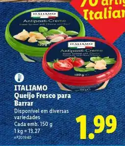 Lidl ITALIAMO Queijo Fresco para Barrar promoção