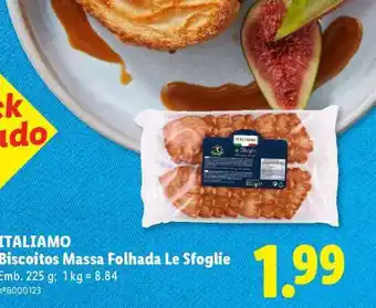 Lidl ITALIAMO Biscoitos Massa Folhada Le Sfoglie promoção