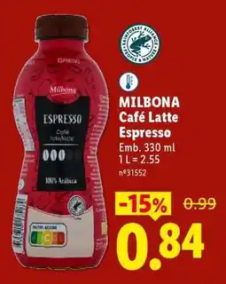 Lidl MILBONA Café Latte Espresso promoção