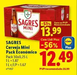 Lidl Sagres Cerveja Mini Pack Económico promoção