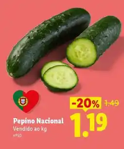 Lidl Pepino Nacional promoção