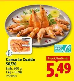 Lidl Camarão Cozido 50/70 promoção