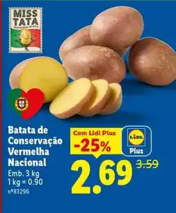 Lidl Batata de Conservação Vermelha Nacional promoção