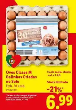 Lidl Ovos Classe M Galinhas Criadas no Solo promoção