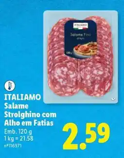 Lidl ITALIAMO Salame Strolghino com Alho em Fatias promoção