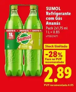 Lidl Sumol Refrigerante com Gás Ananás promoção