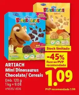 Lidl ARTIACH Mini Dinosaurus Chocolate/ Cereais promoção