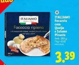 Lidl ITALIAMO Focaccia com Queijo e Salame Picante promoção