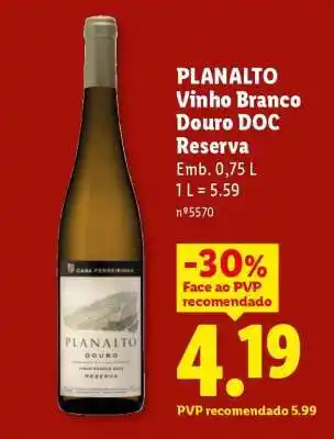 Lidl Planalto Vinho Branco Douro DOC Reserva promoção