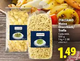 Lidl ITALIAMO Massa Orecchiett/Trofie promoção