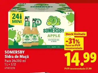 Lidl SOMERSBY Sidra de Maçã promoção