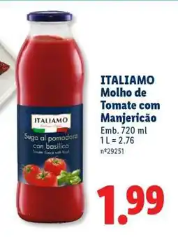 Lidl ITALIAMO Molho de Tomate com Manjericão promoção