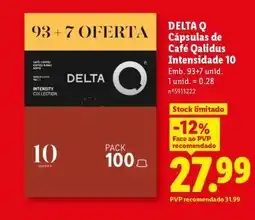 Lidl DELTA Q Cápsulas de Café Qalidus Intensidade 10 promoção