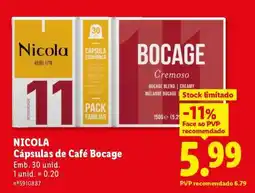 Lidl NICOLA Cápsulas de Café Bocage promoção