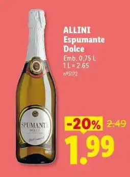 Lidl Allini Espumante Dolce promoção