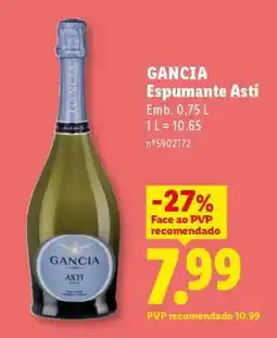Lidl GANCIA Espumante Asti promoção