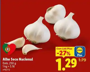 Lidl Alho Seco Nacional promoção