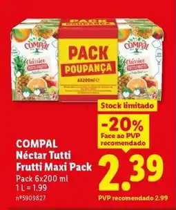 Lidl Compal Néctar Tutti Frutti Maxi Pack promoção