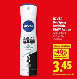 Lidl NIVEA DeoSpray Invisible B&W/ Active promoção