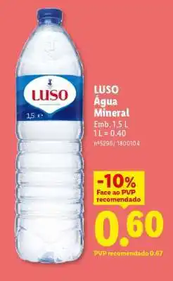 Lidl Luso Água Mineral promoção