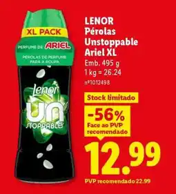 Lidl LENOR Pérolas Unstoppable Ariel XL promoção
