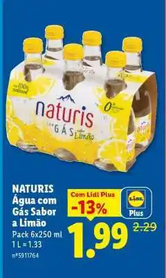 Lidl Naturis Água com Gás Sabor a Limão promoção