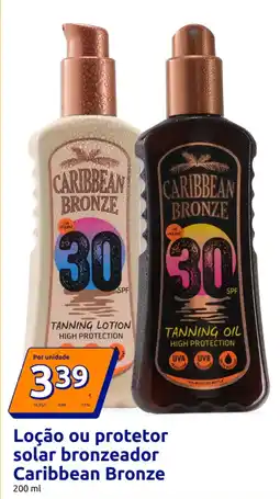 Action Loção ou protetor solar bronzeador Caribbean Bronze promoção